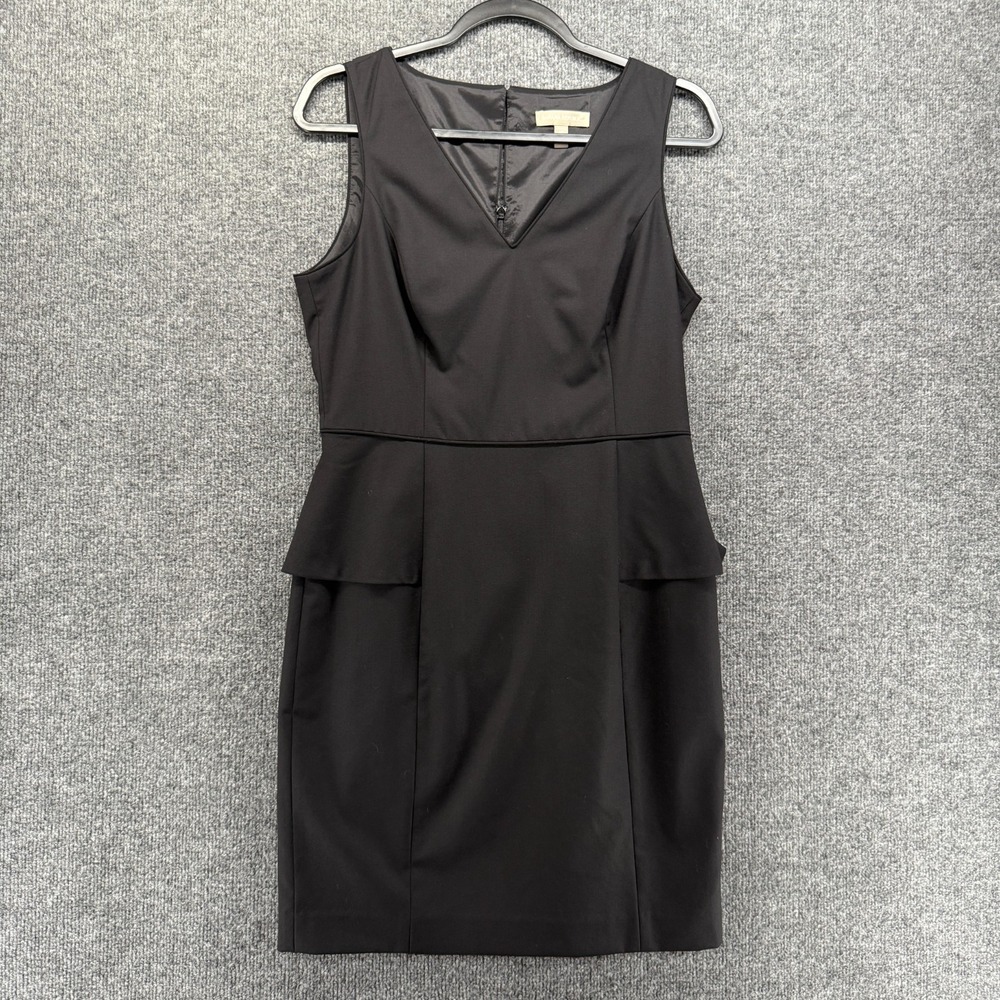 Banana Republic Dress Size 8p Black Wool V-Neck Sheath Old Money Quiet Luxury